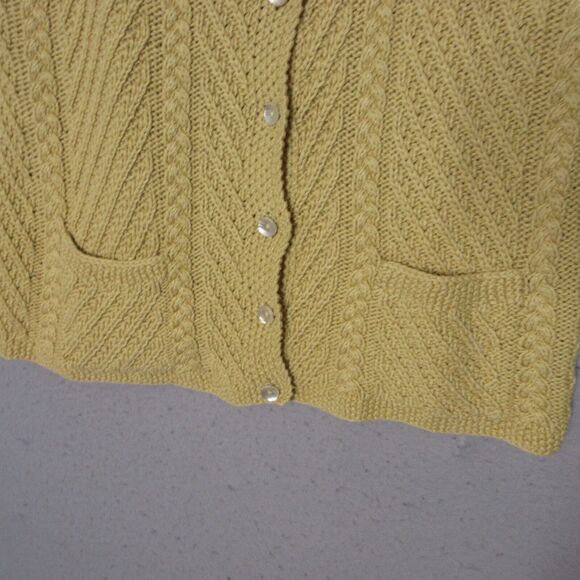 Lauren Ralph Lauren Yellow Cable Knit Cardigan - Picture 4 of 12